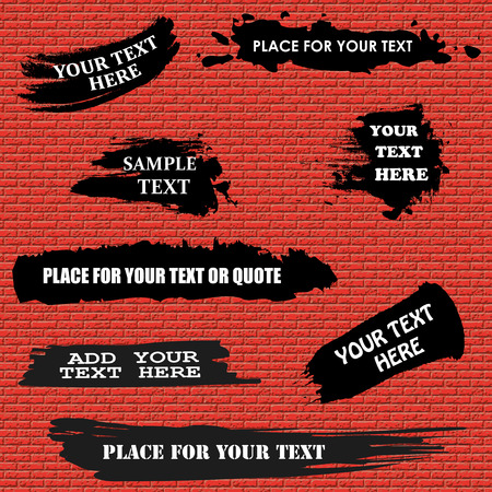 Set of splatter hand drawn paint texture. Place for text.のイラスト素材