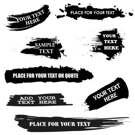 Set of splatter hand drawn paint texture. Place for text.のイラスト素材