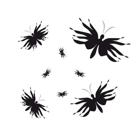 Silhouette beautiful butterflies.のイラスト素材