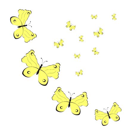 Beautiful yellow butterfliesのイラスト素材