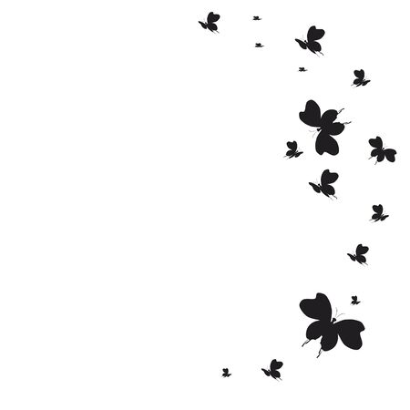 Silhouette,beautiful butterflies, isolated on a whiteのイラスト素材
