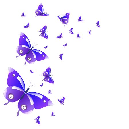 beautiful pink butterflies,isolated on a white のイラスト素材