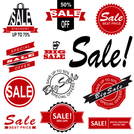 Sale tags. Sale banners set. Shopping.のイラスト素材