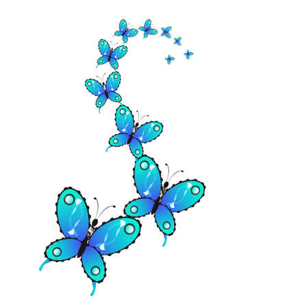 Beautiful butterflies, blue isolated on a whiteのイラスト素材