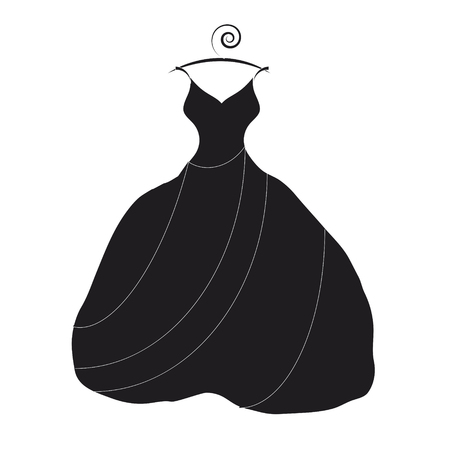 wedding dress design, isolated on  a whiteの写真素材