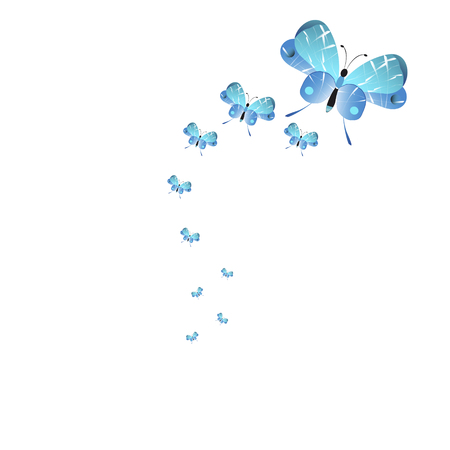 Beautiful butterflies isolated vector illustrationのイラスト素材