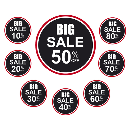 Big sale off labels. Vector illustration.のイラスト素材