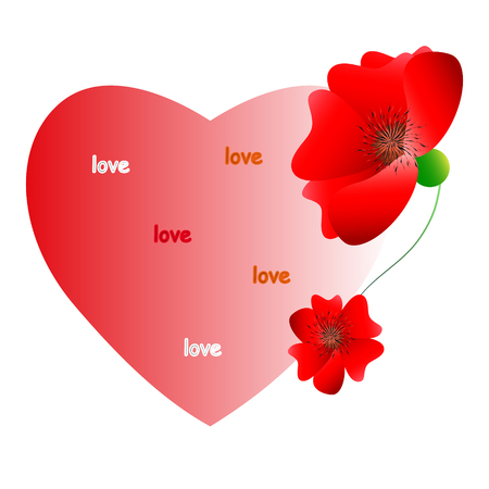 love, beautiful hearts, on a whiteのイラスト素材