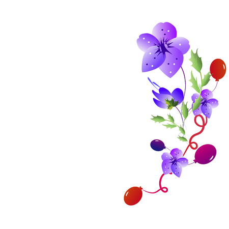 beautiful color flowers, isolated on a whiteのイラスト素材
