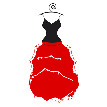 wedding dress design, isolated on  a whiteのイラスト素材