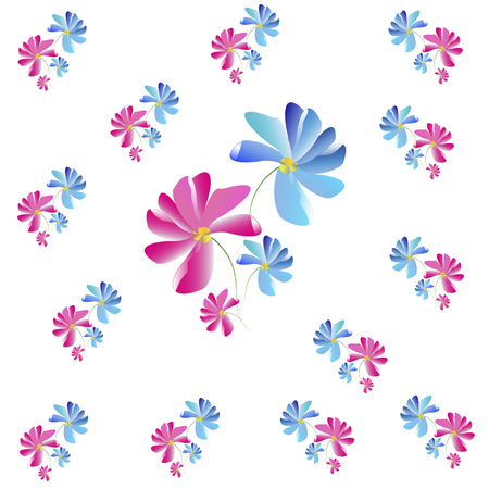 beautiful color flowers, isolated on a whiteのイラスト素材