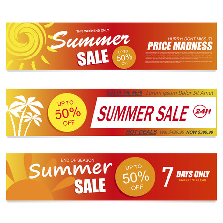 Summer sale banners set.のイラスト素材