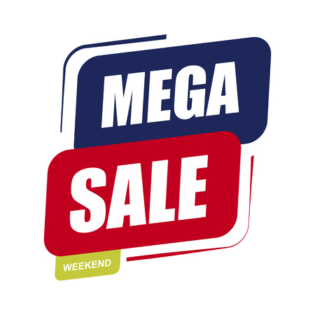 Mega weekend sale banner illustrationのイラスト素材