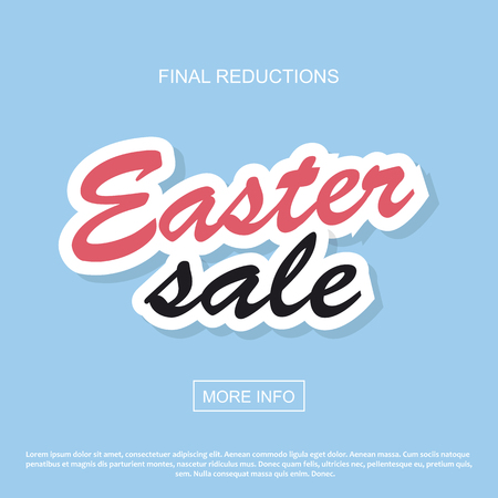 Easter sale banner template background with beautiful calligraphy.のイラスト素材