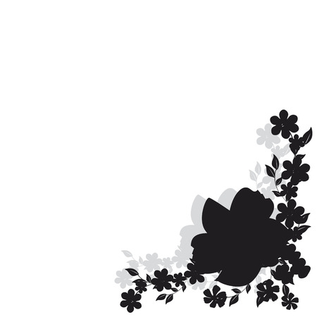 Beautiful black flowers, isolated on a whiteのイラスト素材