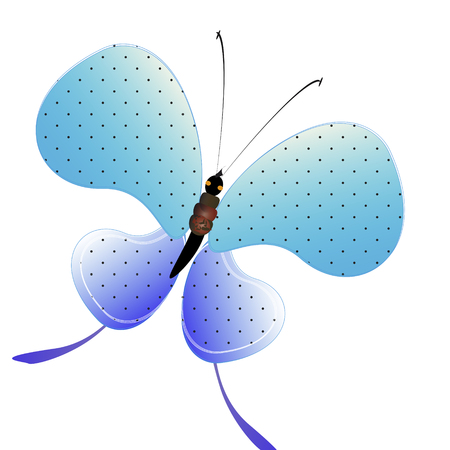 Beautiful butterflies, blue,isolated on a white background.のイラスト素材