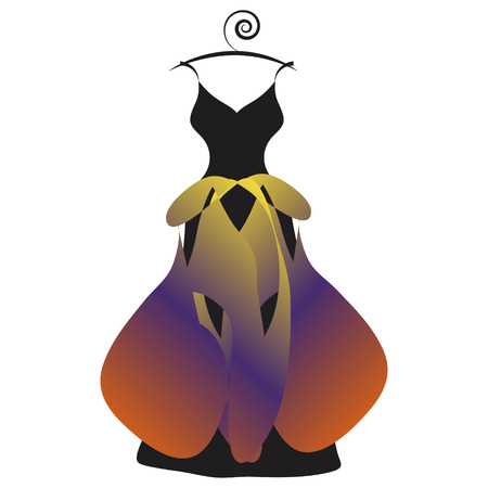 wedding dress design, isolated on  a whiteのイラスト素材