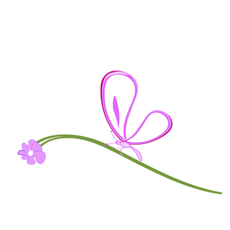beautiful pink butterflies,isolated on a white のイラスト素材