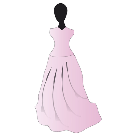 wedding dress design, isolated on  a whiteのイラスト素材