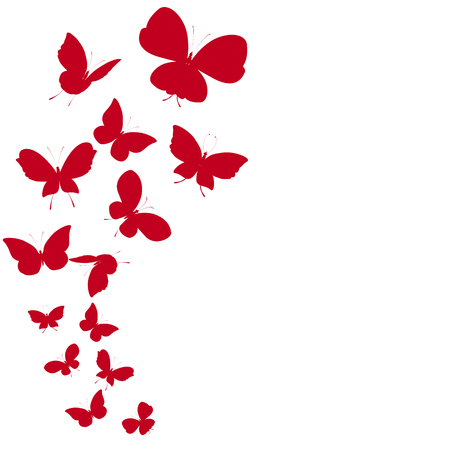 beautiful red butterflies, isolated on a whiteのイラスト素材