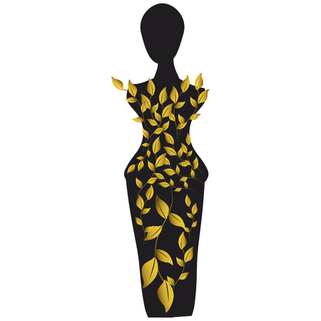 wedding dress design, isolated on  a whiteのイラスト素材