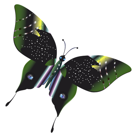 silhouette,beautiful butterflies, isolated on a whiteのイラスト素材