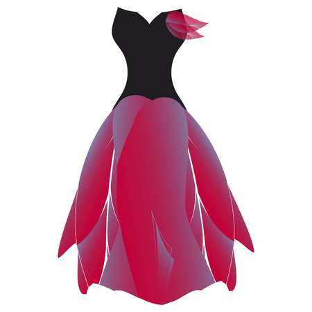 wedding dress design, isolated on  a whiteのイラスト素材