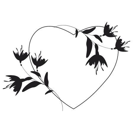 beautiful black flowers, isolated on a whiteのイラスト素材