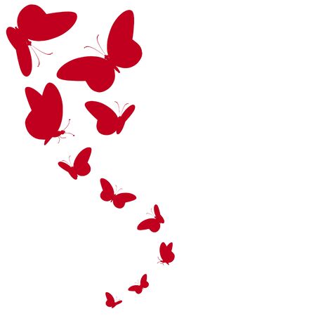 beautiful red butterflies, isolated on a whiteのイラスト素材