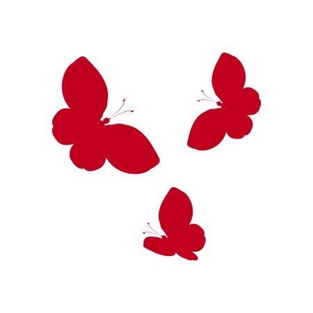 beautiful red butterflies, isolated on a whiteのイラスト素材