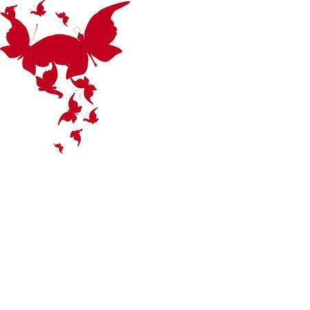 beautiful red butterflies, isolated on a whiteのイラスト素材