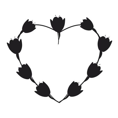 beautiful black flowers, isolated on a whiteのイラスト素材