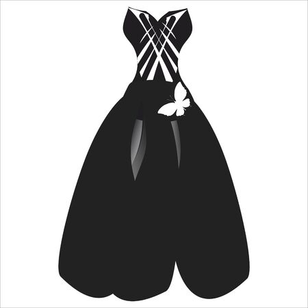 wedding dress design, isolated on  a whiteのイラスト素材