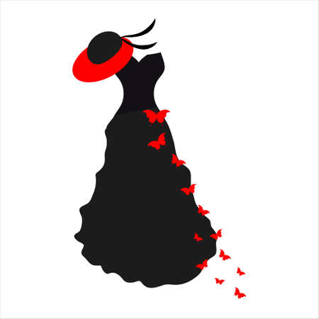 wedding dress design, isolated on a whiteのイラスト素材