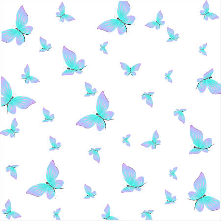 beautiful butterflies, blue, isolated on a whiteのイラスト素材