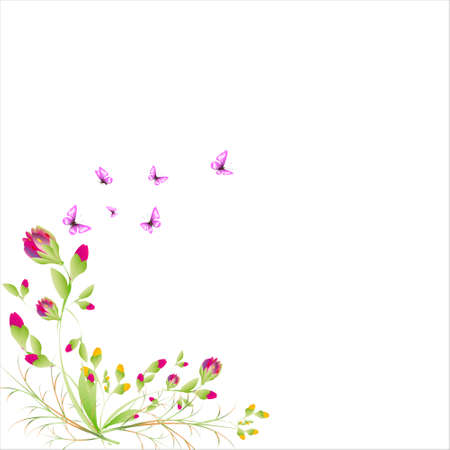 beautiful color flowers, isolated on a whiteのイラスト素材