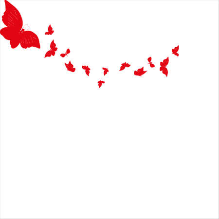 beautiful red butterflies, isolated on a whiteのイラスト素材