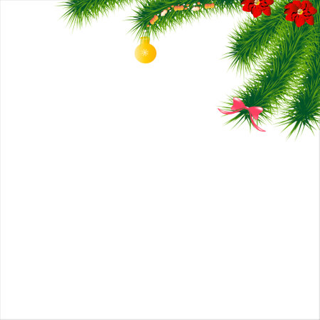 Christmas tree decor isolated on a whiteのイラスト素材