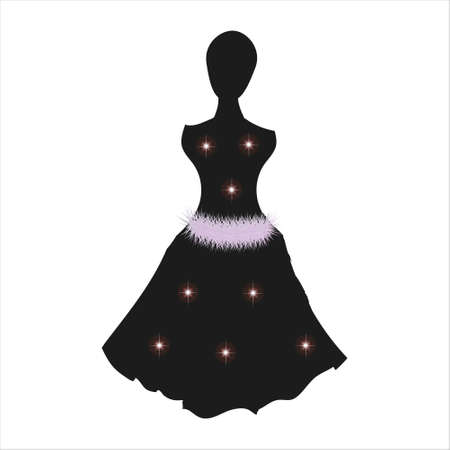 wedding dress design, isolated on a whiteのイラスト素材