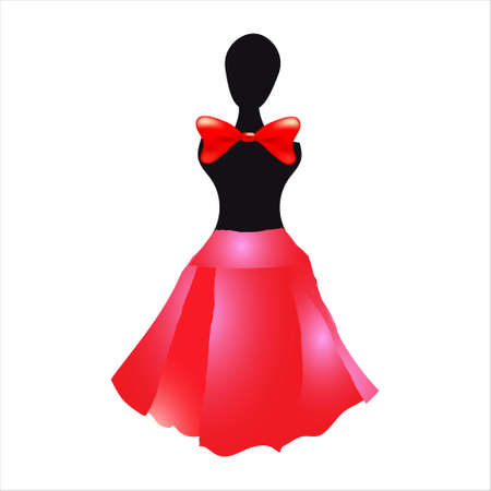 wedding dress design, isolated on a whiteのイラスト素材