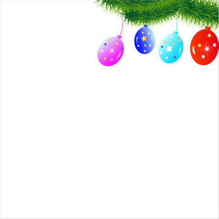 Christmas tree decor isolated on a whiteのイラスト素材