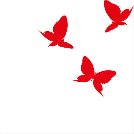 beautiful red butterflies, isolated on a whiteのイラスト素材