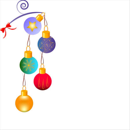 Christmas tree decor isolated on a whiteのイラスト素材