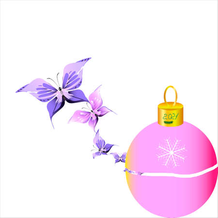 Christmas tree decor isolated on a whiteのイラスト素材