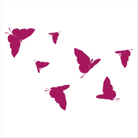 beautiful yellow butterflies, isolated on a whiteのイラスト素材