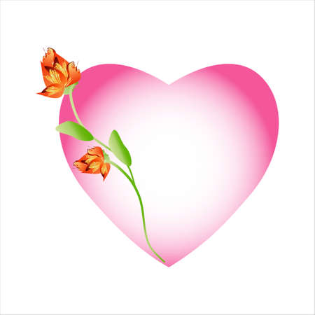 love, beautiful hearts, on a whiteのイラスト素材