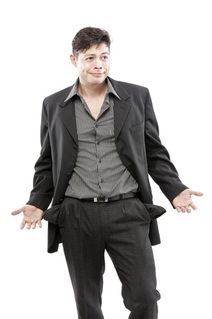 Businessman is having crisis problemの写真素材