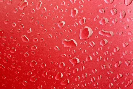 Close-up of water droplets on metal surface as backgroundの写真素材