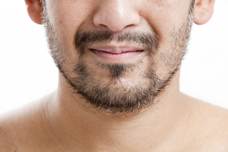 Man with short beard closeupの写真素材