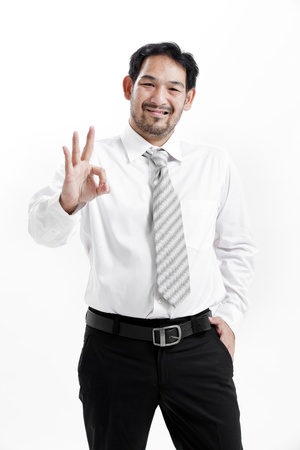 Businessman showing approval gestureの写真素材